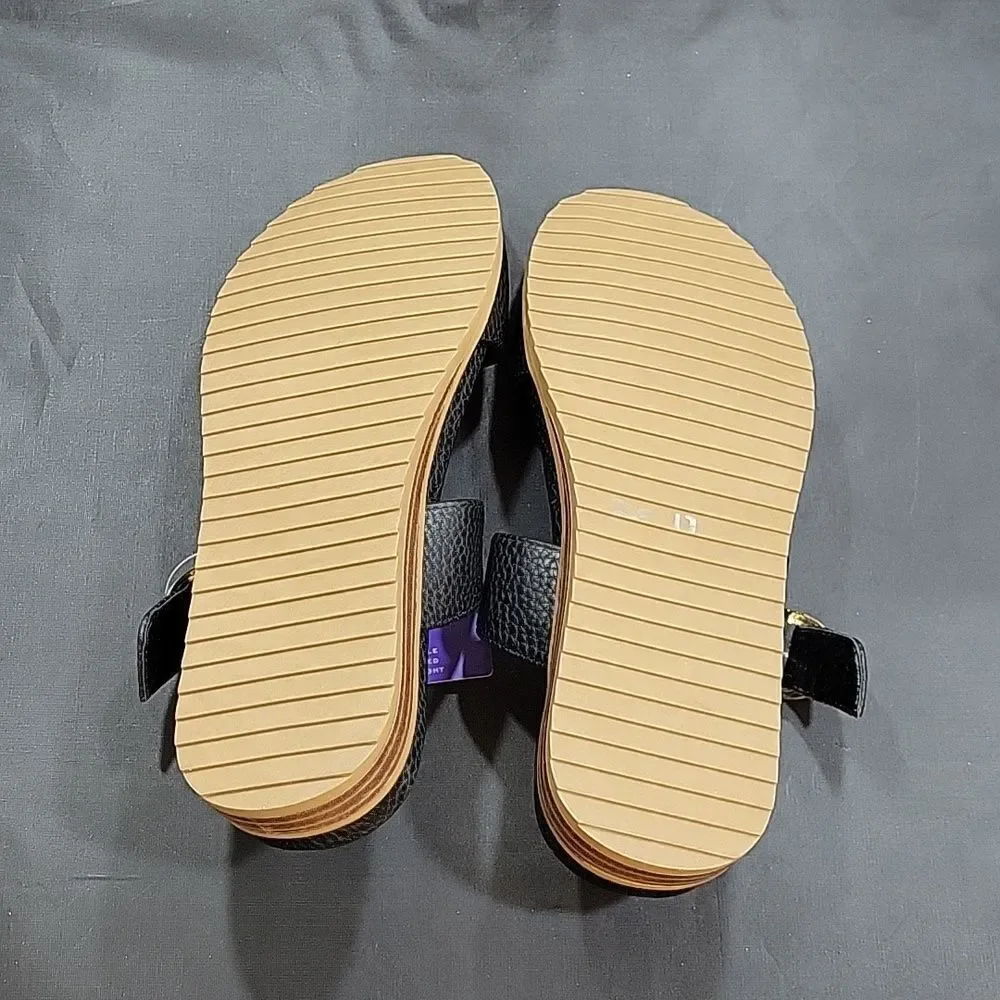 BRAND NEW FLEXSTEP DOUBLE STRAP ADJUSTABLE BUCKLE FLAT SANDAL